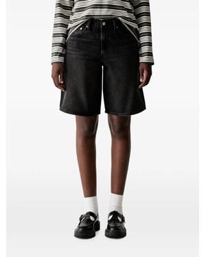 Levi's Middy Faded-Effect Denim Shorts - Black