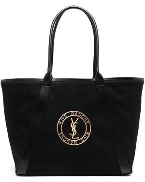 Saint Laurent Rive Gauche Canvas Shopper - Zwart