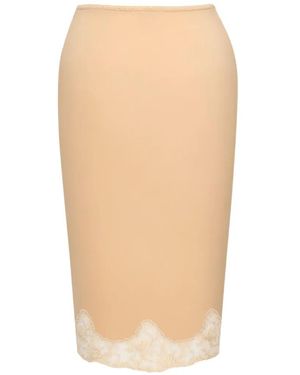 Saint Laurent Laced Half-Slip Skirt - White