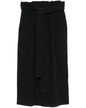 JOSEPH Paperbag-Waist Tie-Fastening Midi Skirt - Black