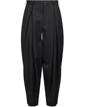 Comme des Garçons Pleated Tapered Pants - Black