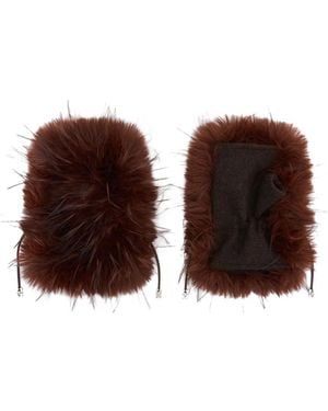Ganni Mittens - Brown