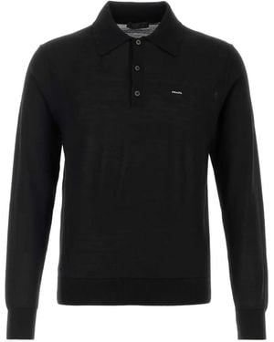 Prada Fine-Knit Long-Sleeve Jumper - Black