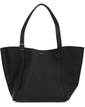 Max Mara Leather Strap Tote Bag - Black
