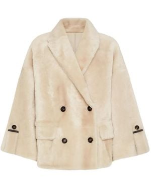 Brunello Cucinelli Button Fur Jacket - ナチュラル