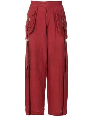 Amir Slama Wide-Leg Cargo Trousers - Red
