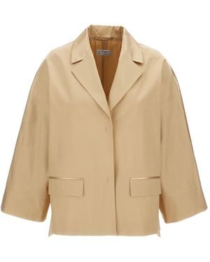 Alberto Biani Dropped-Shoulder Notched-Lapels Jacket - Natural