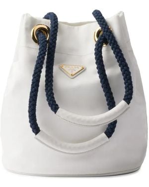 Prada Small Mariner Bucket Bag - Grey