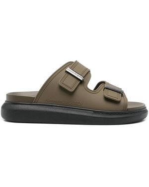 McQueen Logo-Engraved Sandals - Brown