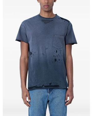 GALLERY DEPT. Distressed Cotton T-Shirt - Blue