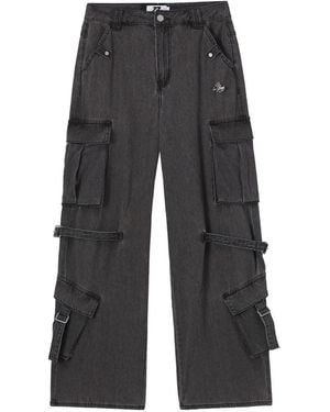 Izzue Jean Cargo À Logo - Gray