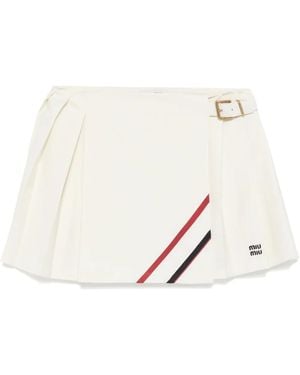 Miu Miu Minirock Mit Falten - Natur