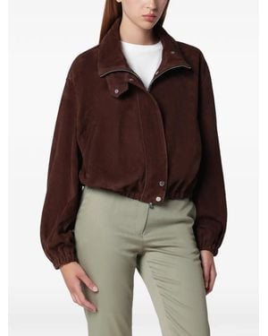 Nour Hammour Pia Suede Bomber Jacket - Red