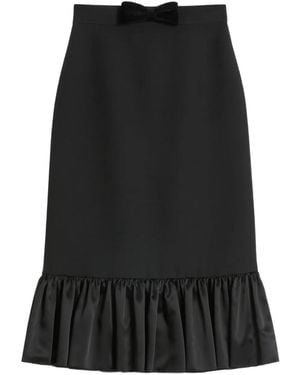 Valentino Garavani Bow-Detail Midi Skirt - Black