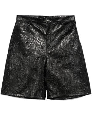 John Richmond Pantalones cortos de piel - Negro