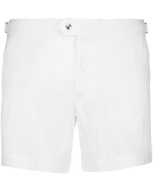 Tom Ford Buckle-Detail Swim Shorts - White
