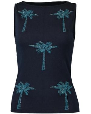 STAUD Arden Palm-Tree Top - Blue