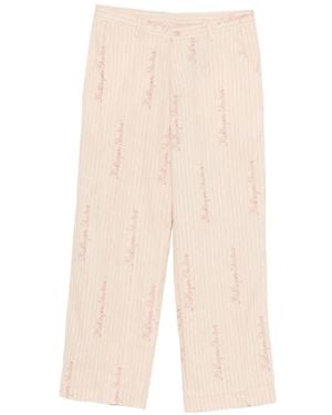 Kidsuper Pinstripe Logo Trousers - White