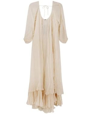 Mes Demoiselles Ruffled Tiered Maxi Dress - White