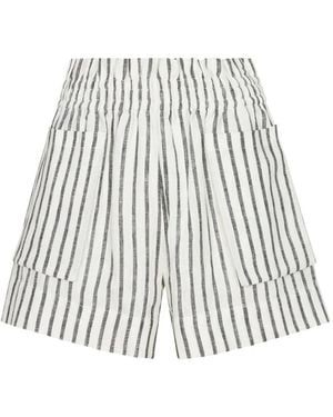 Hevron Mira Striped Shorts - White