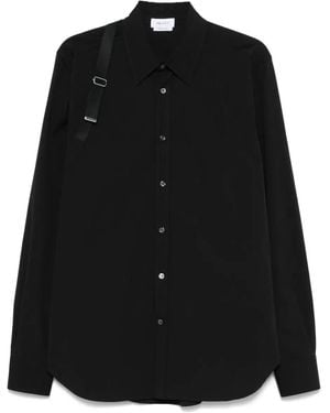 McQueen 'Harness' Cotton Shirt - Black