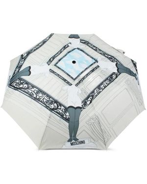 Moschino Ombrello Con Stampa - Bianco
