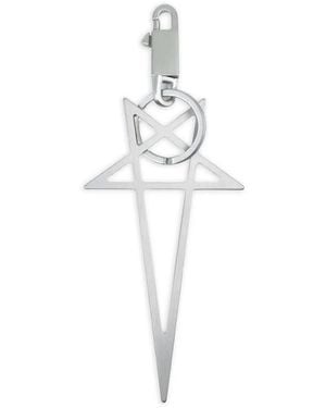 Rick Owens Temple Big Pentagram-Pendant Keyring - White