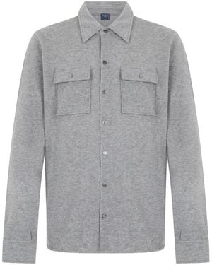Fedeli Button-Up Cashmere Shirt - Gray