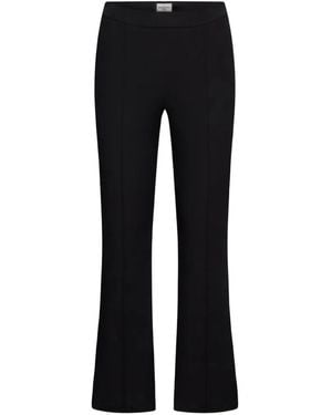Seductive Seam-Detail Flared Trousers - Black