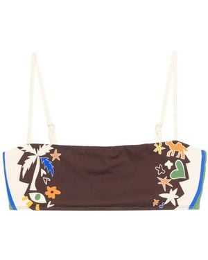 ALÉMAIS Maroc Printed Bikini Top - White