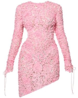 ANOUKI Guipure Lace Asymmetric Dress - Pink
