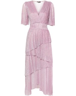 Maje Lurex Tiered Maxi Dress - Pink