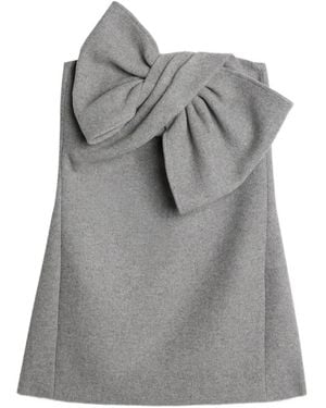 7 For All Mankind Bow-Detail Strapless Dress - Grey