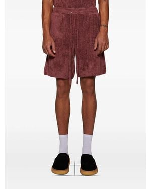 The Elder Statesman Chenille Shorts - Red