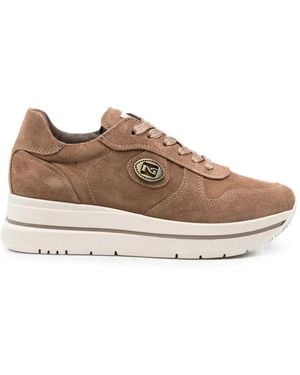 Nero Giardini Logo-Plaque Platform Sneakers - Brown