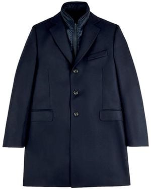 Fay Double Coat Internal-Gilet Coat - Blue