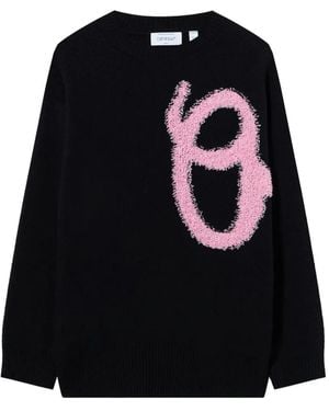 Off-White c/o Virgil Abloh Fuzzy Crewneck Knitwear - Black