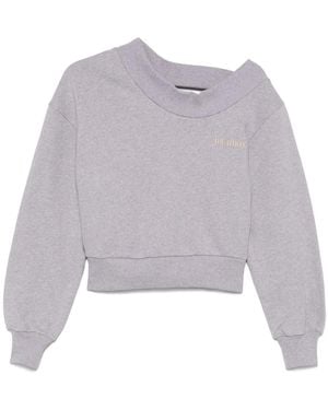The Attico Cropped One-Shoulder Sweatshirt - Purple