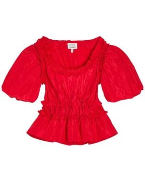 Damson Madder Blusa Everly Con Maniche A Palloncino - Rosso