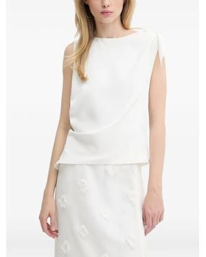 Samsøe & Samsøe Tie-shoulder top - Blanco