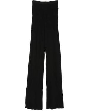 Rick Owens Bias Ribbed Palazzo Pants - Black