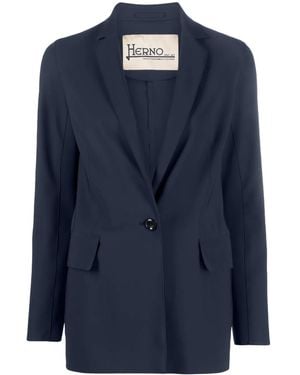 Herno Single-Breasted Button-Fastening Blazer - Blue