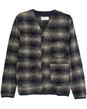 Universal Works Cardigan A Quadri - Nero