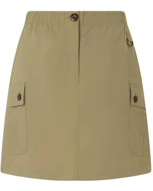 Barbour Elasticated-Waist Cargo-Pockets Skirt - Green