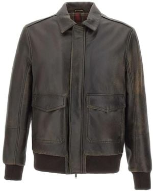 Volfagli David Tundra Leather Jacket - Grey