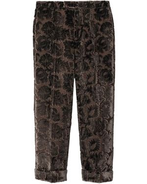 Burberry Pantalon En Velours À Coupe Courte Vine - Grey