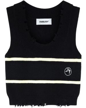 Ambush Top De Punto Sin Rematar - Negro