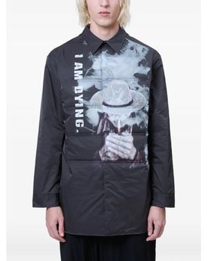 Yohji Yamamoto Padded Printed Shirt - Blue