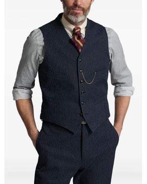 RRL Chaleco a rayas diplomáticas - Azul