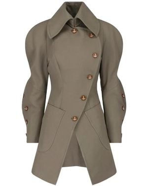 Vivienne Westwood Gale Puff-Sleeve Button-Up Jacket - Natural